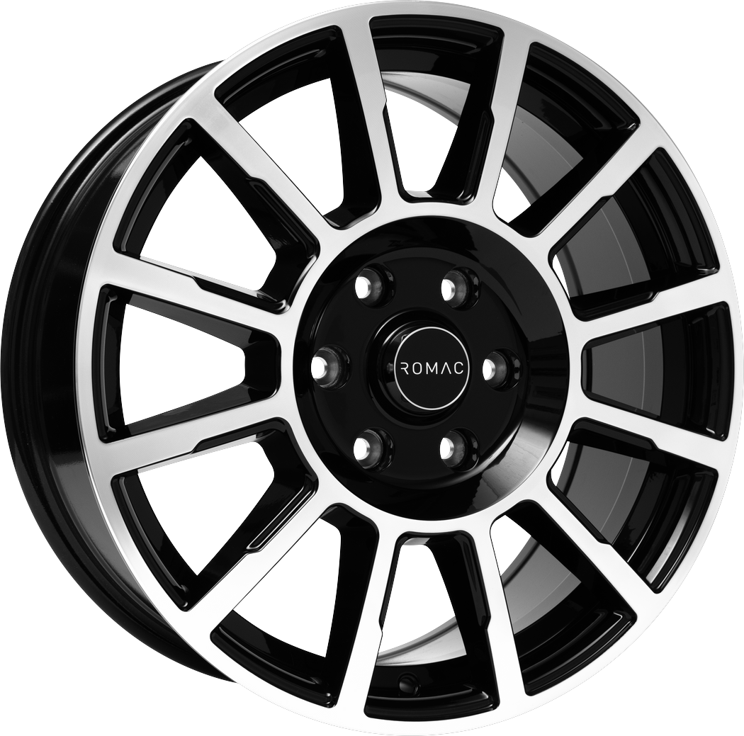 Informacin de ROMAC STEALTH, GLOSS BLACK W/ POLISHED FACE, 5X160, 18 x 7.5"